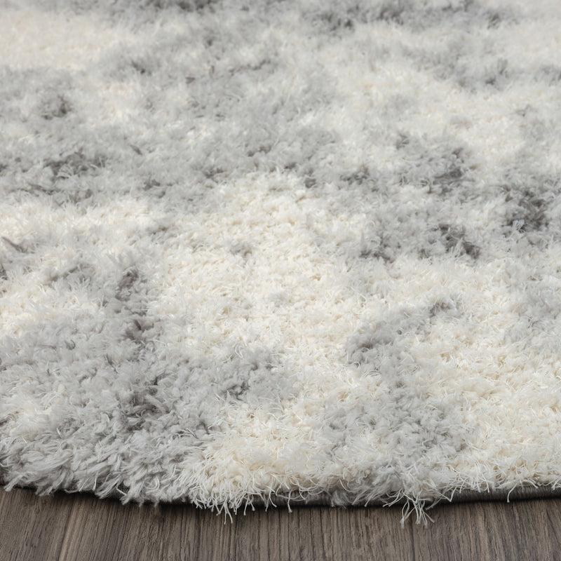 Deluxe Ash Shaggy Round Rug