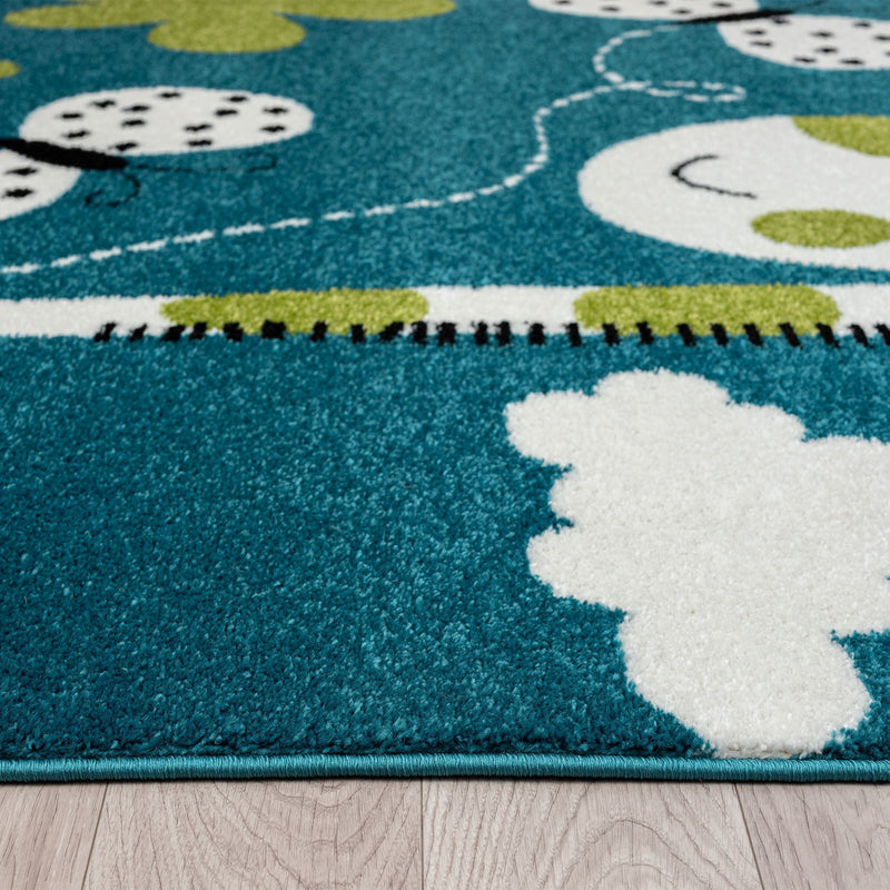 KidsVillage Giraffe Blue Rug