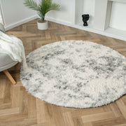 Deluxe Ash Shaggy Round Rug