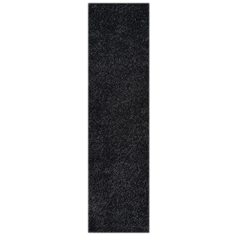 Pilose Black Rug Runner Rug