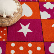 KidsVillage Moon Pink Orange Round Rug