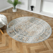 Easy Mild Coral Round Rug