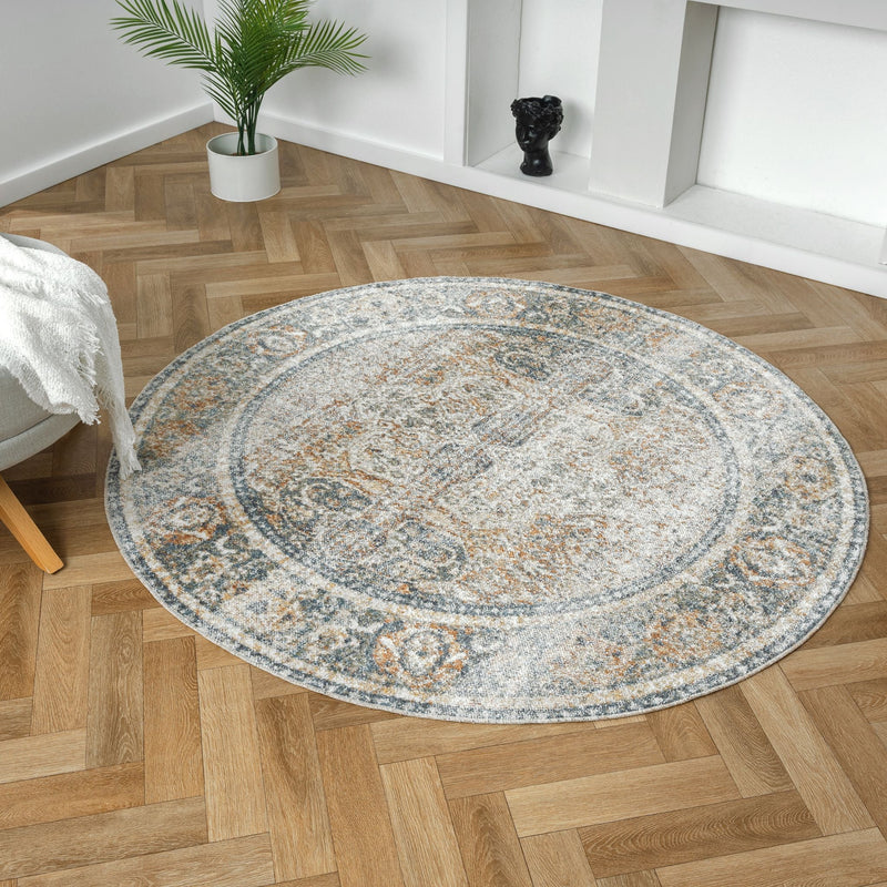 Easy Mild Coral Round Rug