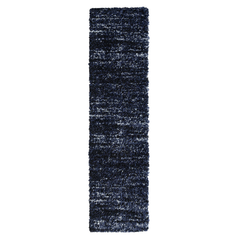 Deluxe Lavage Blue Shaggy Runner Rug