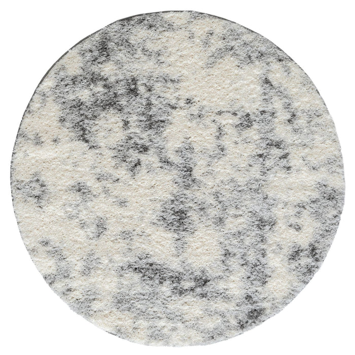 Deluxe Ash Shaggy Round Rug