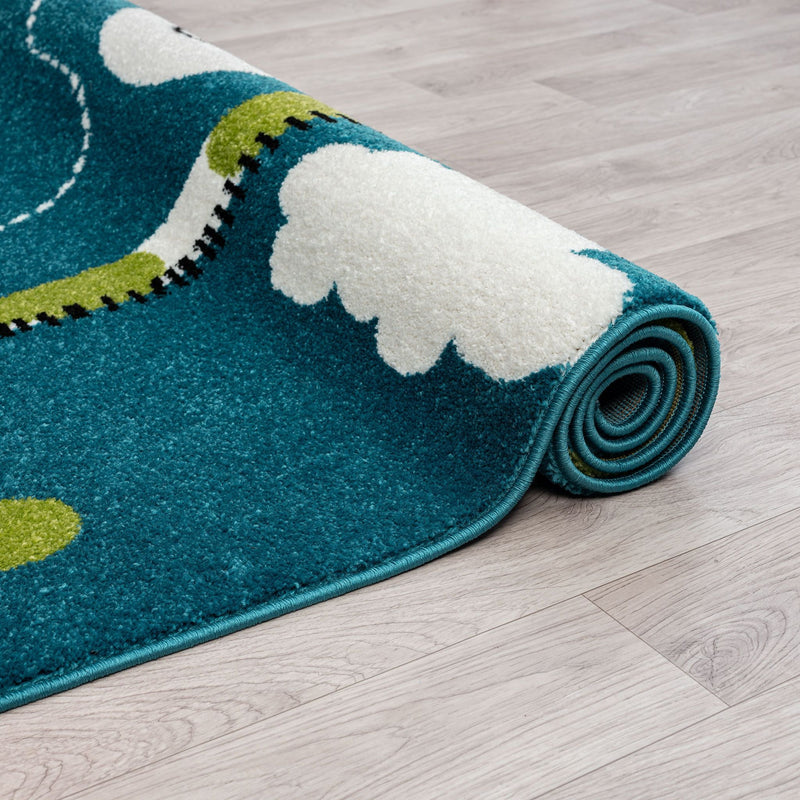 KidsVillage Giraffe Blue Rug