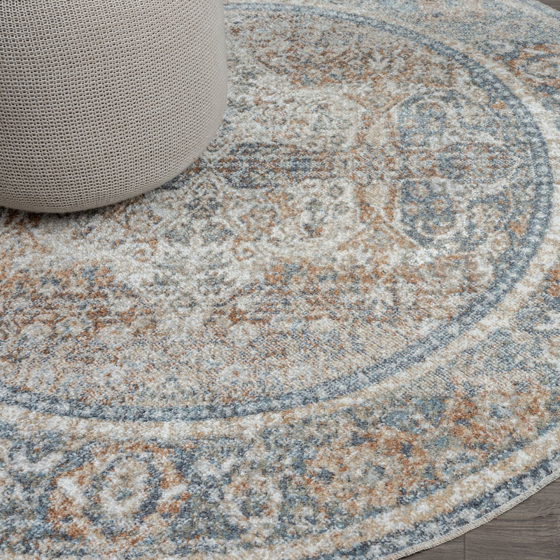 Easy Mild Coral Round Rug