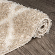 Deluxe Fawn Shaggy Runner Rug