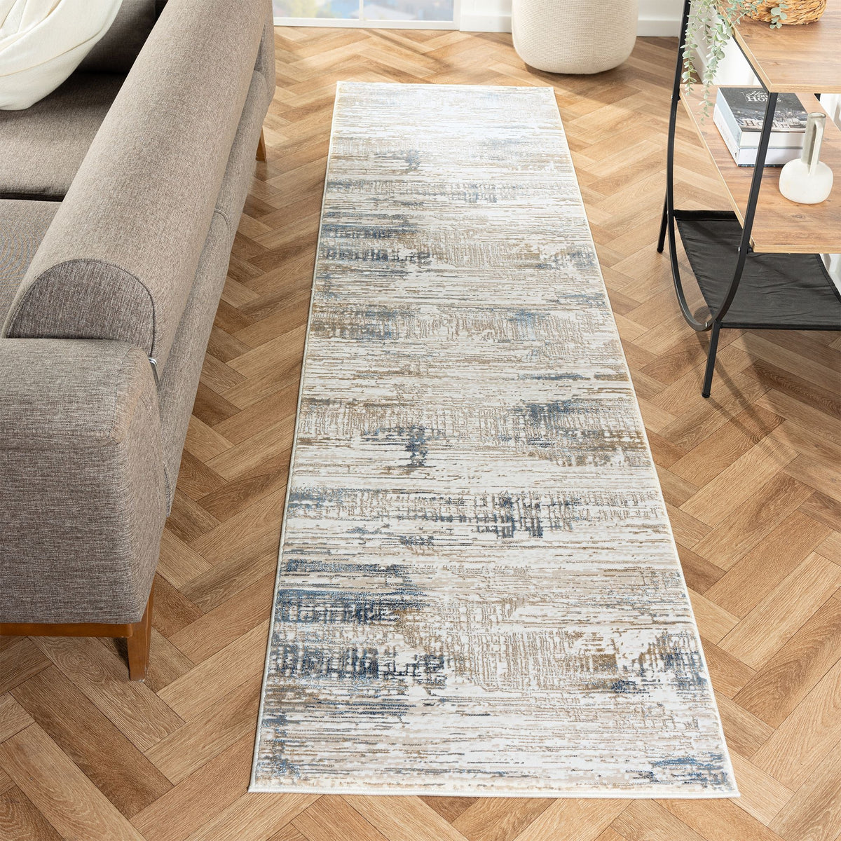 Legend Crock Stone Blue Runner Rug — SydneyRugsOnline