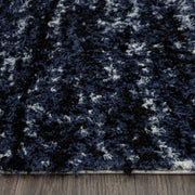 Deluxe Lavage Blue Shaggy Runner Rug