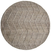 Zig Zag Beige Round Rug