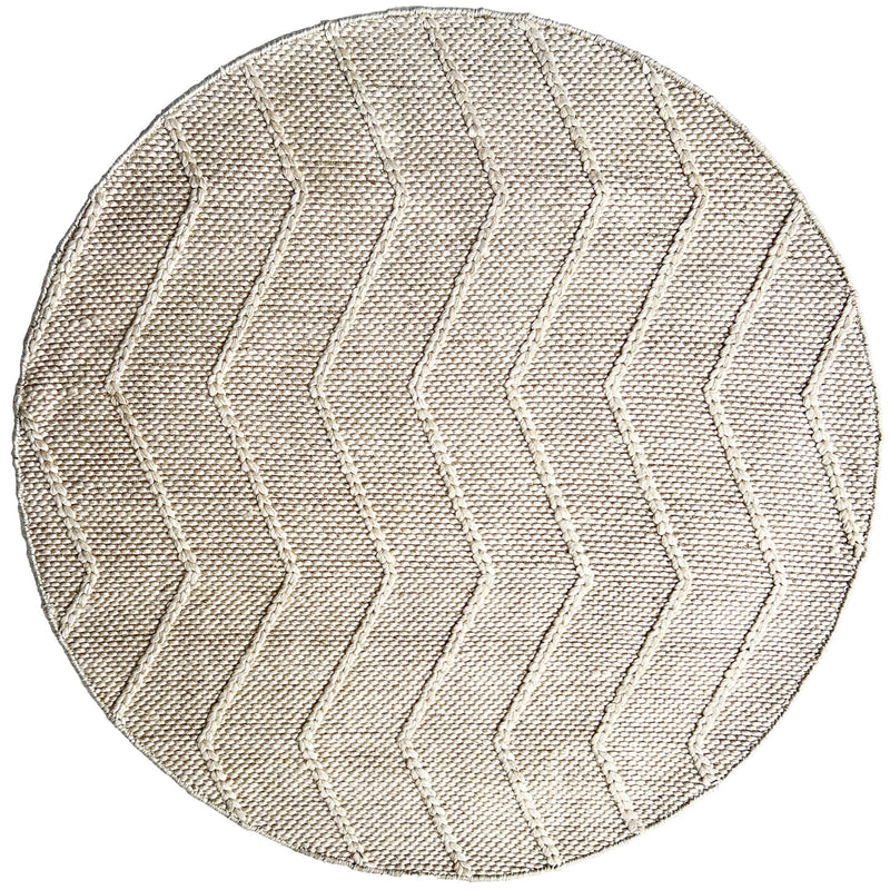 Zig Zag Cream Round Rug