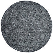 Zig Zag Dark Grey Round Rug
