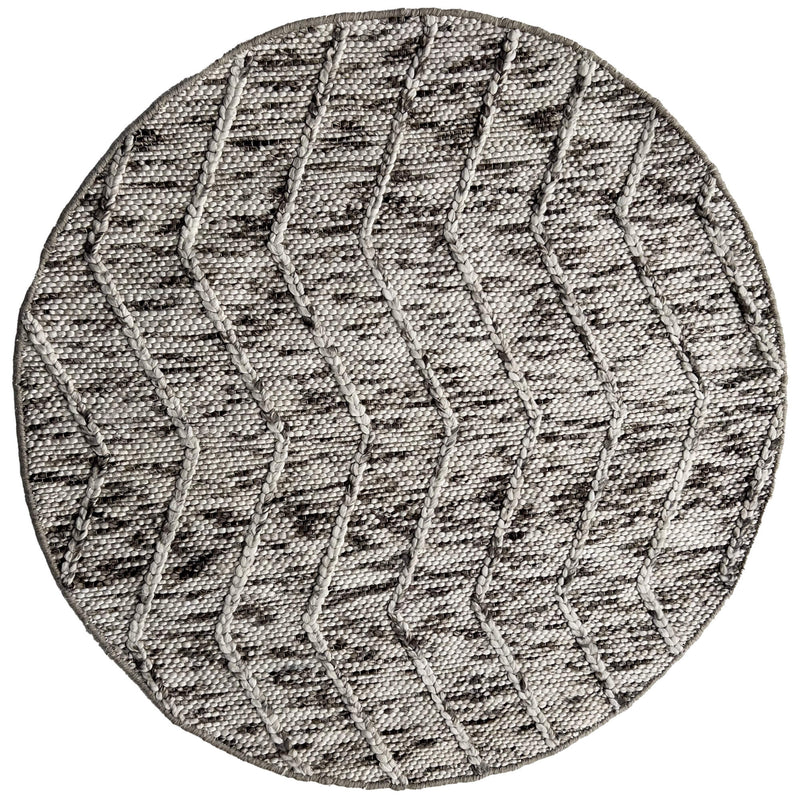 Zig Zag Natural Round Rug