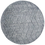 Zig Zag Spotted Grey Round Rug