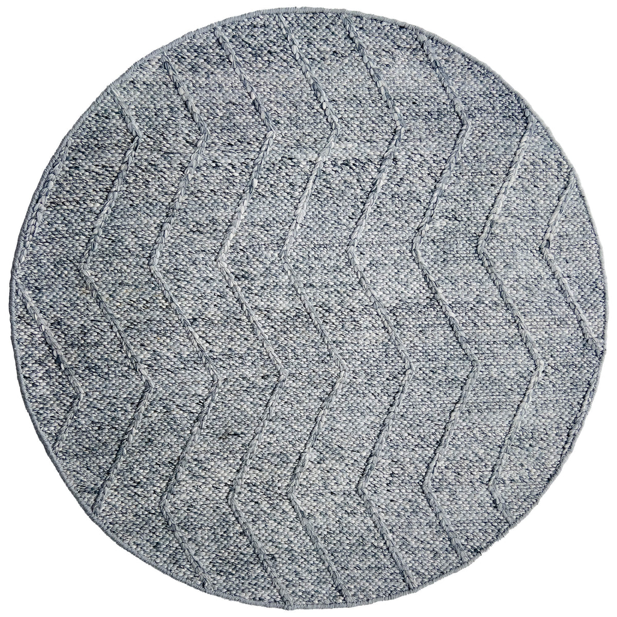 Zig Zag Spotted Grey Round Rug — SydneyRugsOnline